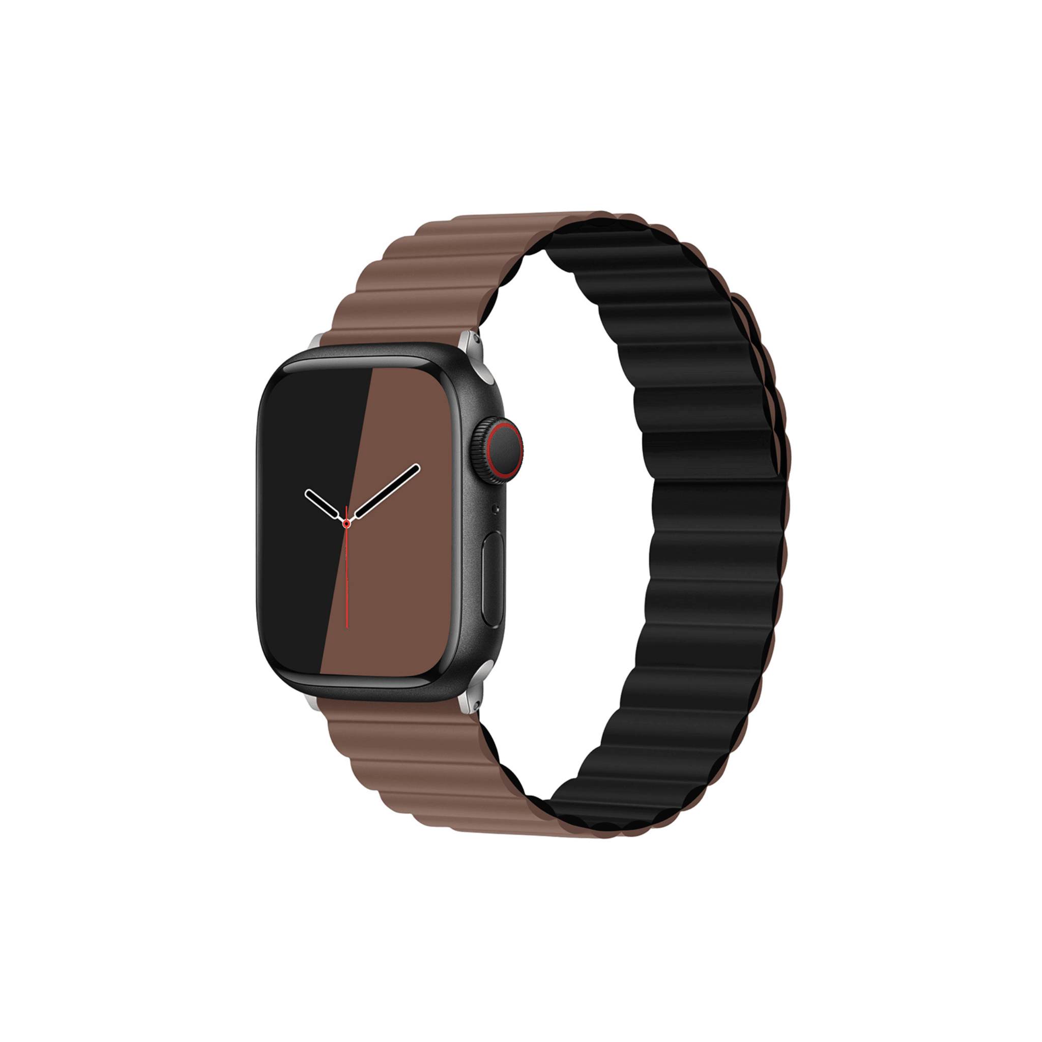 Flip Side Silikonarmband in Mokka-Schwarz – 2-in-1 Styleband für Apple Watch mit sportlichem Magnetverschluss